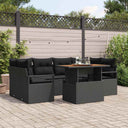 vidaXL Tuinbank Set met opslag 7 pcs Zwart Poly rattan