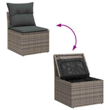 vidaXL Tuinbank Set met opslag 8 pcs Zwart Poly rattan