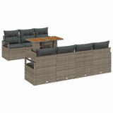 vidaXL Tuinbank Set met opslag 8 pcs Zwart Poly rattan