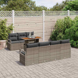 vidaXL Tuinbank Set met opslag 8 pcs Zwart Poly rattan