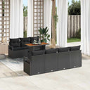vidaXL Tuinbank Set met opslag 8 pcs Zwart Poly rattan