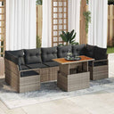 vidaXL Tuinbank Set met opslag 8 pcs Zwart Poly rattan