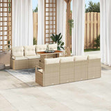 vidaXL Tuinbank Set met opslag 9 pcs Zwart Poly rattan