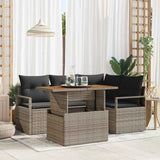 vidaXL Tuinbank Set met opslag 5 pcs Zwart Poly rattan