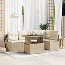 vidaXL Garden Bench Set with Storage 6 Pieces Black Poly Rattan