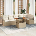 vidaXL Garden Sofa Set with Storage 7 pcs Black Poly Rattan
