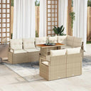 vidaXL Garden Sofa Set with Storage 9 pcs Black Poly Rattan