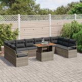 vidaXL Tuinbank Set met opslag 11 pcs Zwart Poly rattan