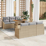 vidaXL Tuinbank Set met opslag 7 pcs Zwart Poly rattan