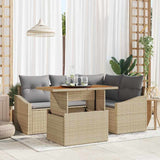 vidaXL Tuinbank Set met opslag 5 pcs Zwart Poly rattan
