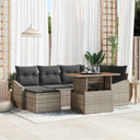 vidaXL Garden Lounge Set with Storage 7 pcs Black Poly Rattan