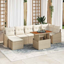 vidaXL Tuinbank Set met opslag 8 pcs Zwart Poly rattan
