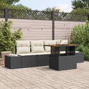 vidaXL Tuinbank Set met opslag 5 pcs Zwart Poly rattan