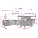 vidaXL Tuinbank Set met opslag 5 pcs Zwart Poly rattan