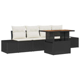 vidaXL Tuinbank Set met opslag 5 pcs Zwart Poly rattan