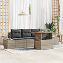 vidaXL Tuinbank Set met opslag 5 pcs Zwart Poly rattan