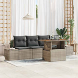 vidaXL Tuinbank Set met opslag 5 pcs Zwart Poly rattan