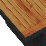 vidaXL Garden Bench Set 5 Pieces Black Poly Rattan