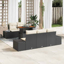 vidaXL Garden Bench Set with Storage 6 pcs Black Poly Rattan
