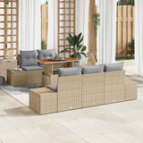 vidaXL Garden Bench Set with Storage 6 pcs Black Poly Rattan