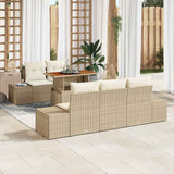 vidaXL Garden Bench Set with Storage 6 pcs Black Poly Rattan