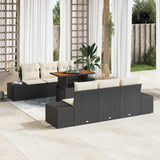 vidaXL Tuinbank Set met opslag 7 pcs Zwart Poly rattan
