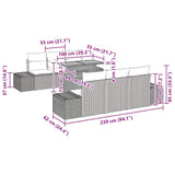vidaXL Tuinbank Set met opslag 7 pcs Zwart Poly rattan