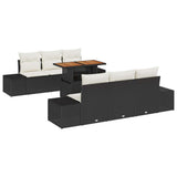 vidaXL Tuinbank Set met opslag 7 pcs Zwart Poly rattan