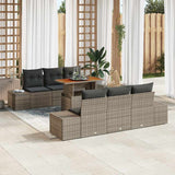 vidaXL Tuinbank Set met opslag 7 pcs Zwart Poly rattan