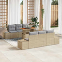 vidaXL Tuinbank Set met opslag 7 pcs Zwart Poly rattan
