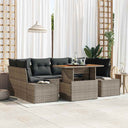vidaXL Tuinbank Set met opslag 7 pcs Zwart Poly rattan