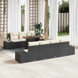 vidaXL Tuinbank Set met opslag 8 pcs Zwart Poly rattan