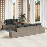 vidaXL Tuinbank Set met opslag 8 pcs Zwart Poly rattan