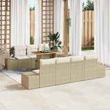 vidaXL Tuinbank Set met opslag 8 pcs Zwart Poly rattan