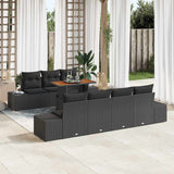 vidaXL Tuinbank Set met opslag 8 pcs Zwart Poly rattan