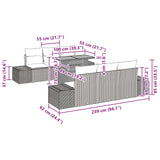 vidaXL Tuinbank Set 8 st Zwart Poly rattan