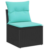 vidaXL Tuinbank Set 8 st Zwart Poly rattan