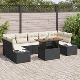 vidaXL Tuinbank Set met opslag 8 pcs Zwart Poly rattan