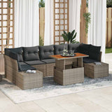 vidaXL Tuinbank Set met opslag 8 pcs Zwart Poly rattan