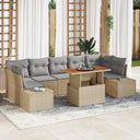 vidaXL Tuinbank Set met opslag 8 pcs Zwart Poly rattan