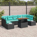vidaXL Tuinbank Set 8 st Zwart Poly rattan