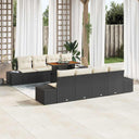 vidaXL Tuinbank Set met opslag 9 pcs Zwart Poly rattan