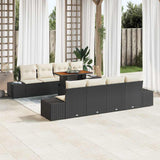 vidaXL Tuinbank Set met opslag 9 pcs Zwart Poly rattan