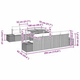 vidaXL Tuinbank Set met opslag 9 pcs Zwart Poly rattan