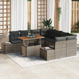 vidaXL Tuinbank Set met opslag 9 pcs Zwart Poly rattan