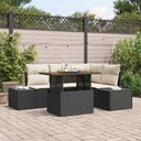 vidaXL Tuinbank Set met opslag 5 pcs Zwart Poly rattan