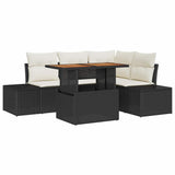 vidaXL Tuinbank Set met opslag 5 pcs Zwart Poly rattan