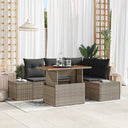 vidaXL Tuinbank Set met opslag 5 pcs Zwart Poly rattan