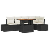 vidaXL Garden Storage Bench Set 6 Piece Black Poly Rattan