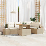 vidaXL Garden Storage Bench Set 6 Piece Black Poly Rattan